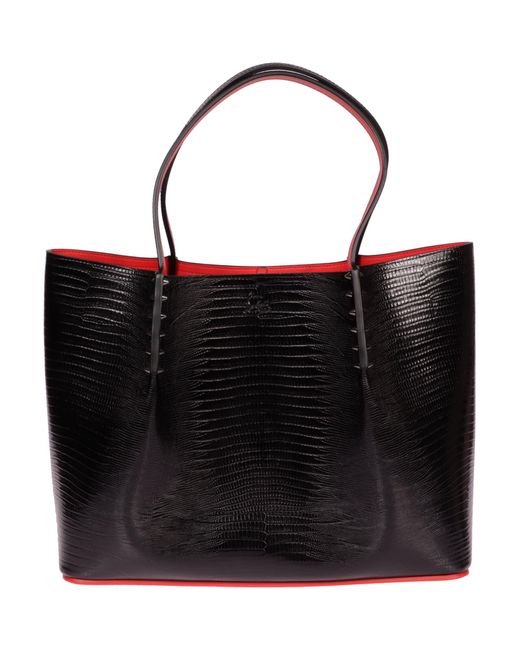 Christian Louboutin Cabarock Spiked Large Tote Bag in Black | Lyst UK