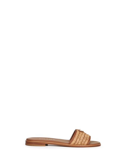 Prada Natural Slide Sandals Leather Calf