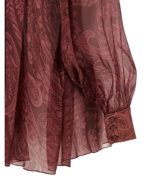 Etro Purple Bow Blouse