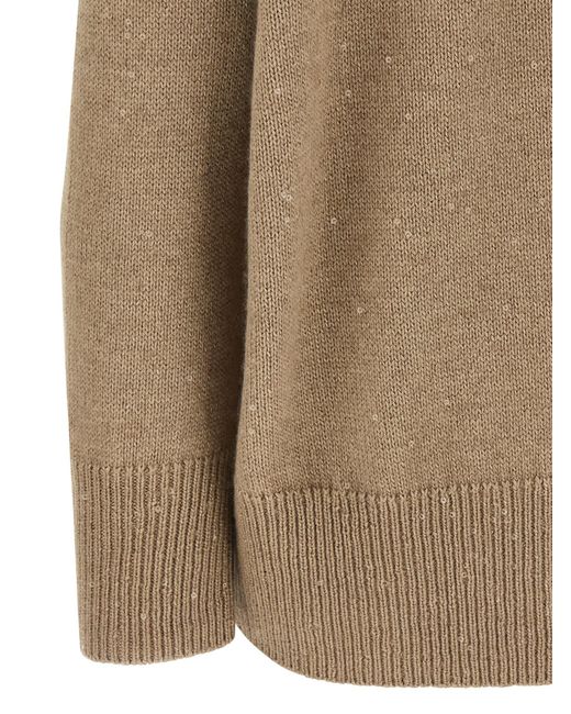 Brunello Cucinelli Natural Sequin Sweater