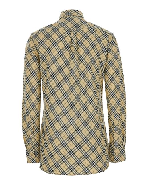Burberry Green Oversize Shirt With All-Over Check Motiv