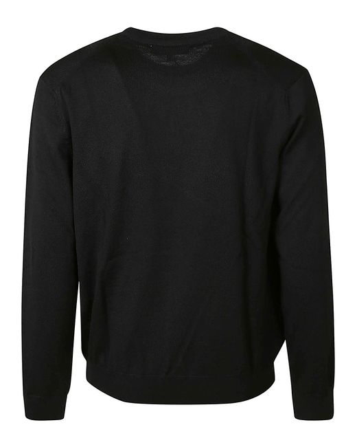 Maison Kitsuné Black Fox Patched Rib Trim Plain Sweater for men