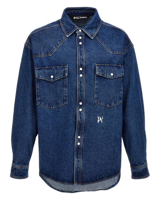 Palm Angels Blue 'Lw Monogram' Jacket for men