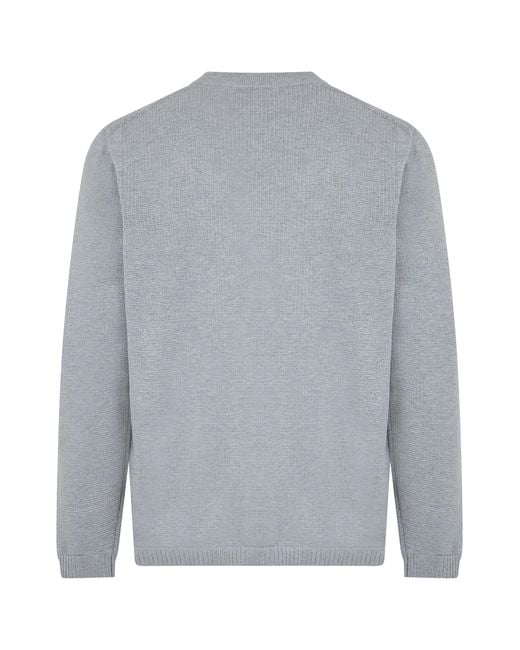 Stone Island Gray Crew Neck Cotton Sweater Sweatshirts for men