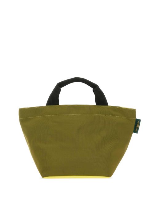 Herve Chapelier Green Canvas Shopping Bag