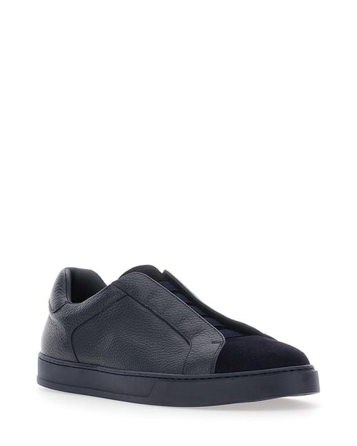 Doucal's Blue Sneakers Spencer Calfskin Trainers for men