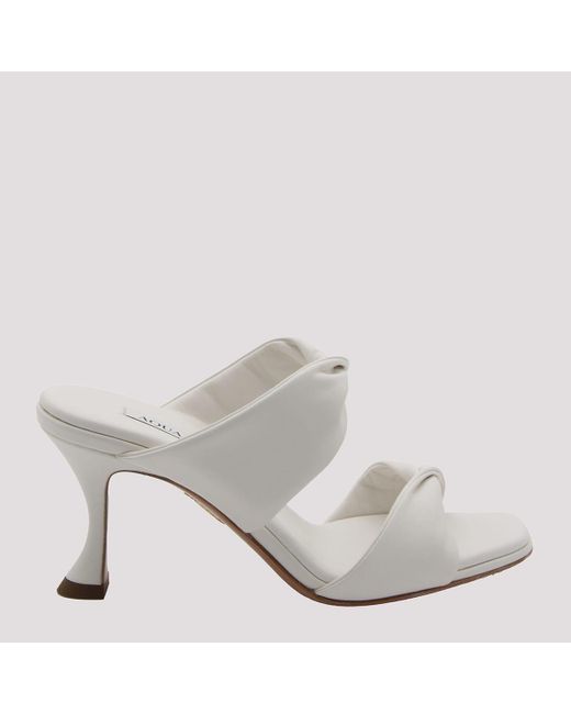 Aquazzura White Leather Twist Sandals