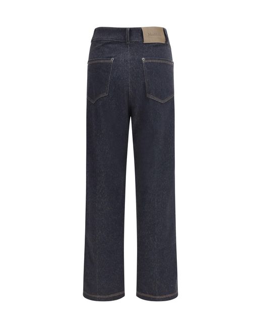 Max Mara Pure Blue Ribes Pants Cotton; Polyester; Elastane