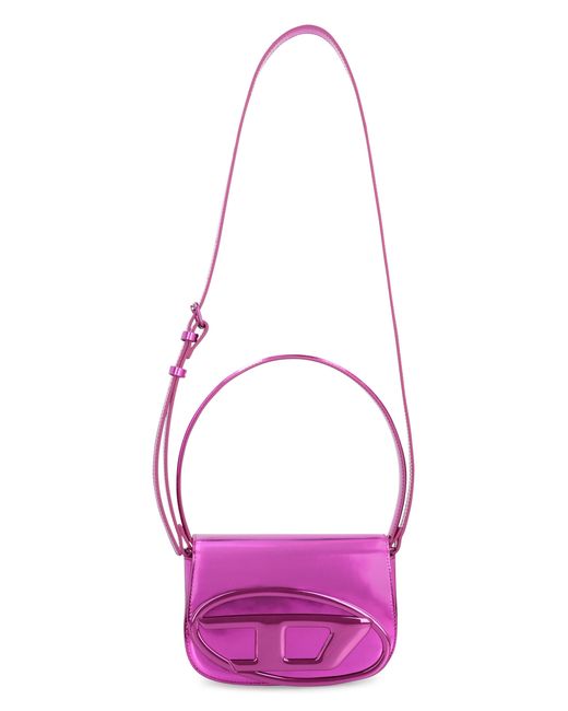 DIESEL Purple Leather Shoulder Bag 1Dr Cow Hide Handbags