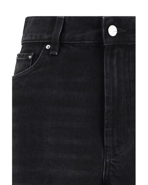 Totême Black Wide-Leg Jeans Cotton