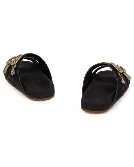 Burberry Black Sandals Leather Cow Hide