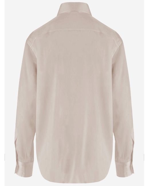 HER SHIRT HER DRESS Natural Silk Stretch Shirt Ludovica