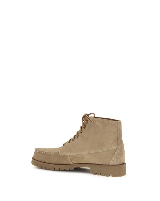 Sebago White Parker Leather Boots for men