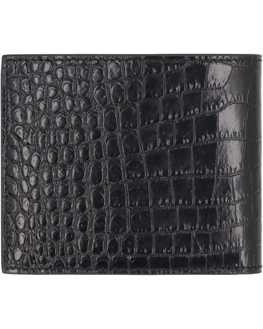 Tom Ford Black Leather Flap-over Wallet for men