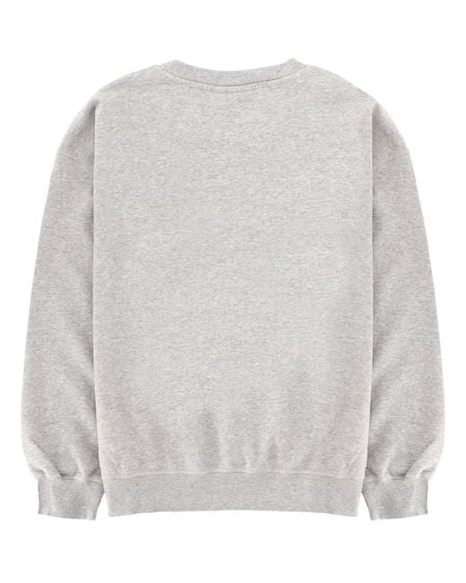 Ganni White Sweatshirt With Print Organic Cotton Sweatshirts