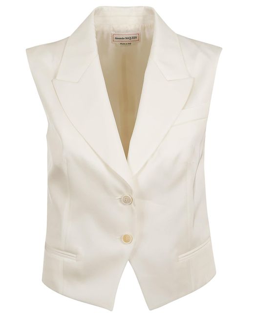 Alexander McQueen White Two-Button Vest