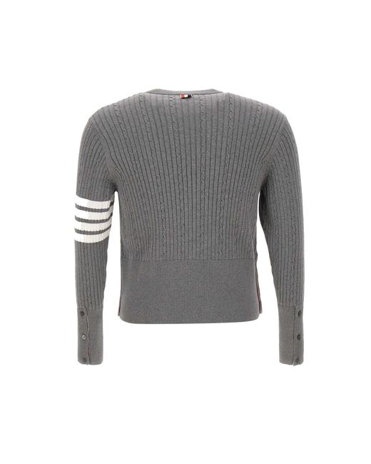 Thom Browne Gray "baby Cable Rib Stitch" Cotton Pullover for men