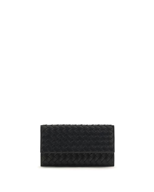 Bottega Veneta White Bifold Wallet Intrecciato- Lamb Leather & Purses