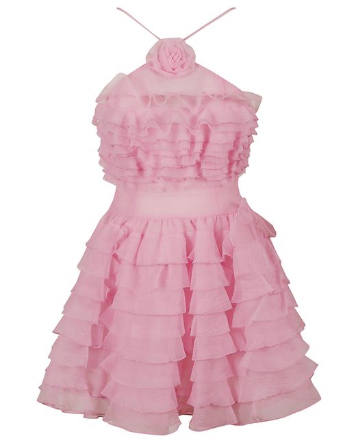 Staud Pink Floran Mini Dress