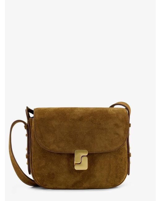 Soeur Brown Bellissima Mini Suede Crossbody Bag