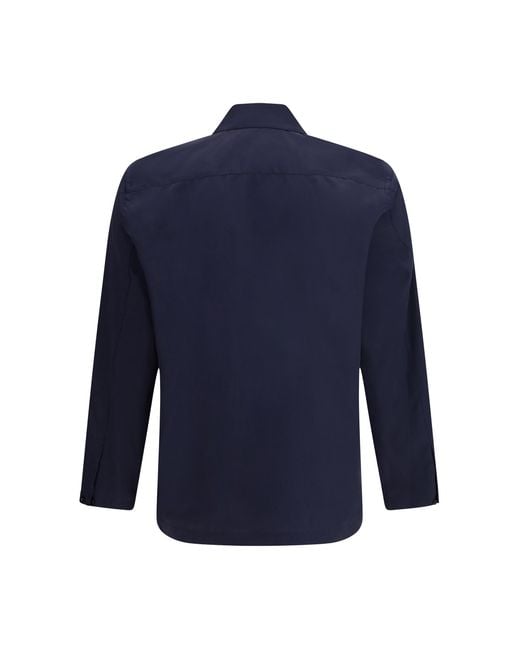 Umit Benan Blue Havana Shirt Cotton; Silk for men