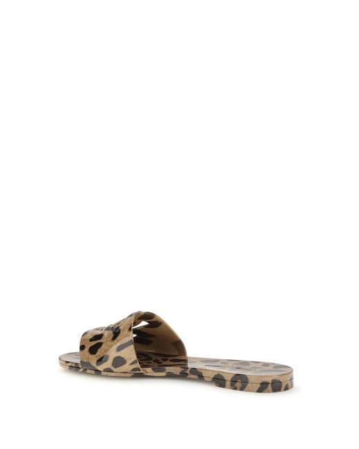 Dolce & Gabbana Metallic Rubber Sandals Leopard Print