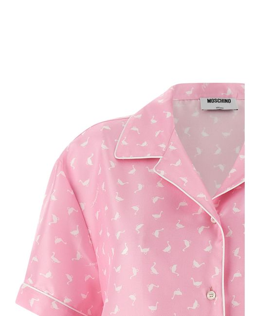 Moschino Pink Oversized Printed Shirt