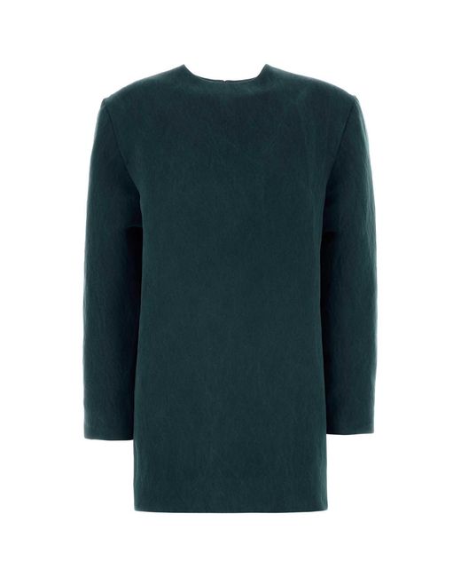 ysl green dress 1990 Vintage Yves Saint Laurent Safari Lace Up Dress – Recess