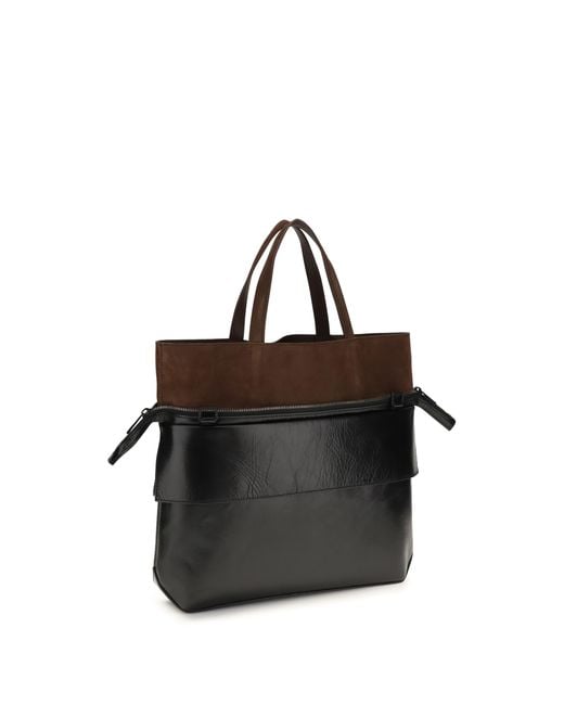 Loewe Black Tote Bag Small Switch Calfskin-Espresso Calf Leather Shoulder for men