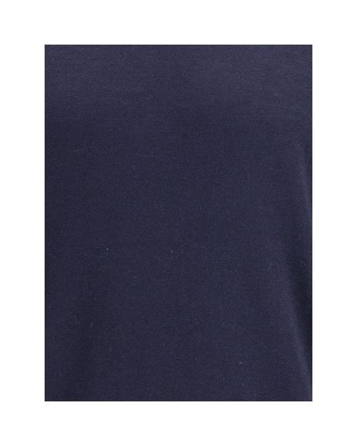Brunello Cucinelli Blue Wool Turtleneck Sweater for men