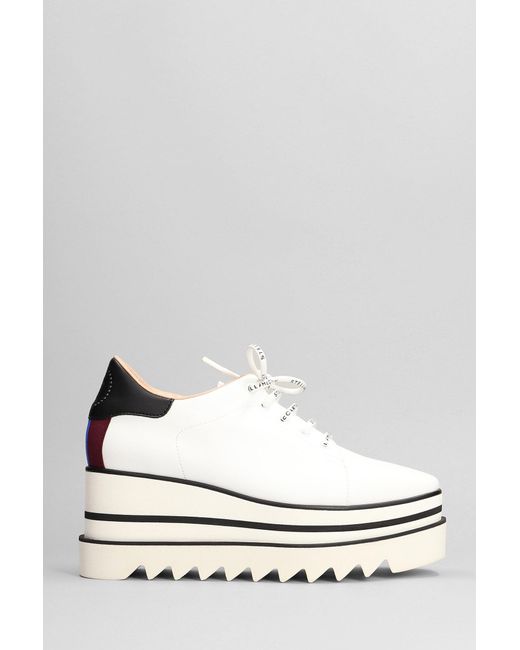 Stella McCartney White Lace Up Shoes In Leather