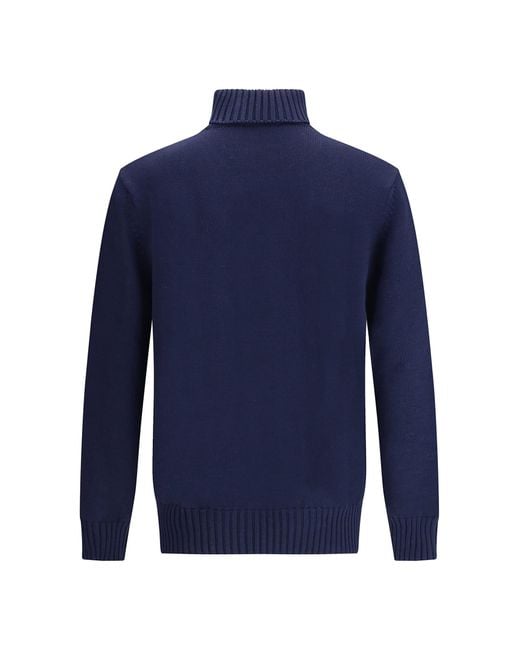 Givenchy Blue Logo Turtleneck Sweater for men