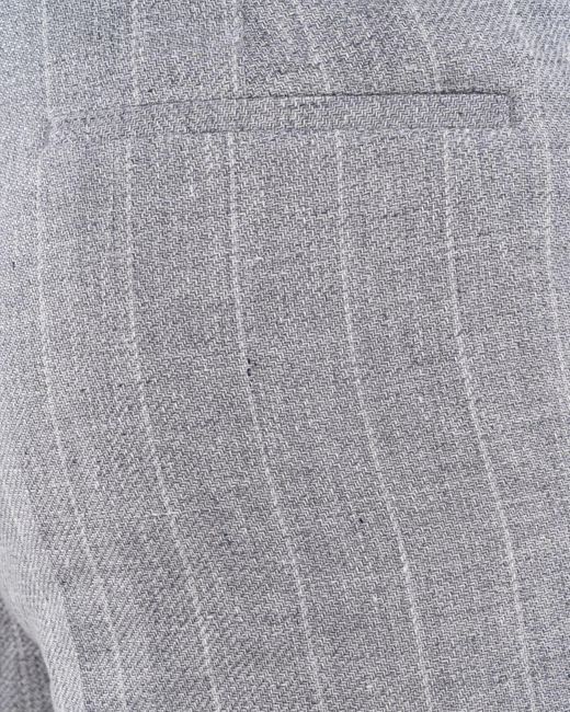 Brunello Cucinelli Gray Pinstripe Tailored Trousers for men