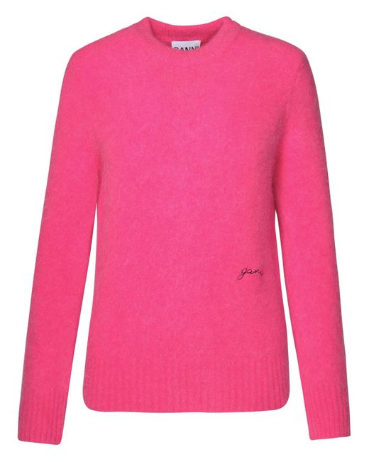 Ganni Pink Fuchsia Alpaca Blend Sweater