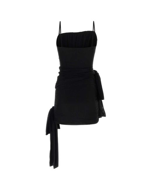 Blumarine Black Stretch Nylon Mini Dress