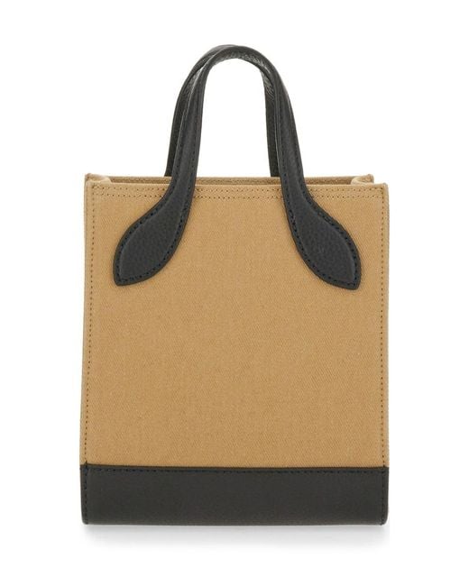 Bally Natural Logo Bag Organic Cotton Handbags