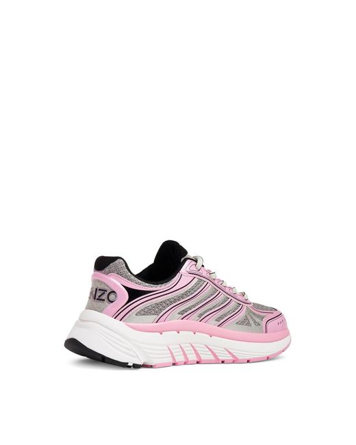 KENZO Pink Tech Runner Logo Sneakers For