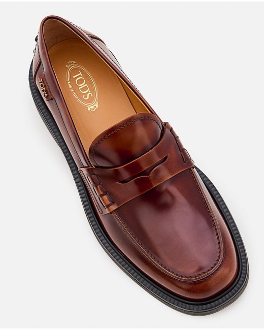 Tod's Red Slip On Loafers