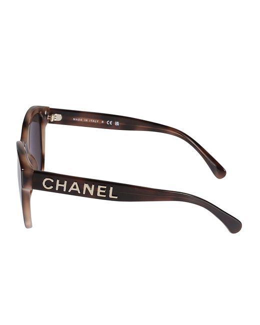Chanel Gray Butterfly Acetate Sunglasses