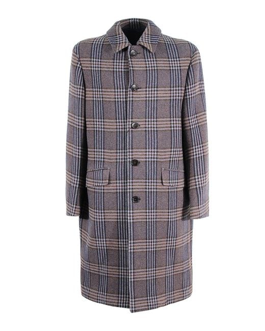Etro Gray Single-Breasted Coat for men