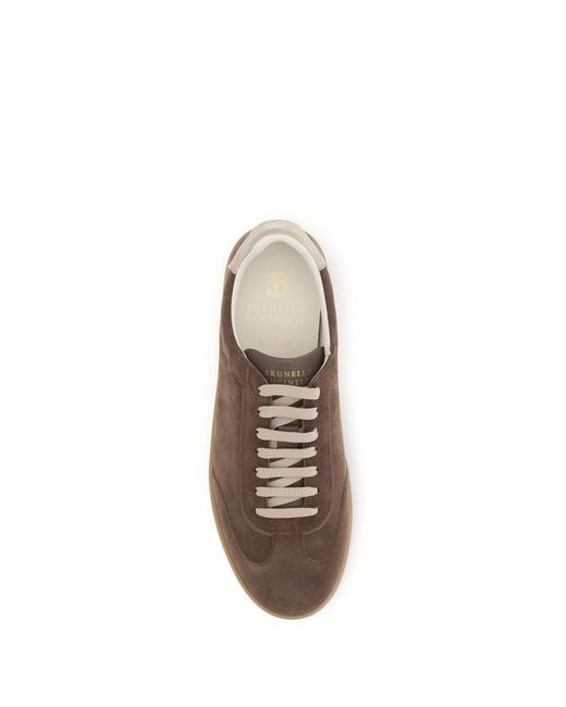 Brunello Cucinelli Brown Suede Sneakers for men