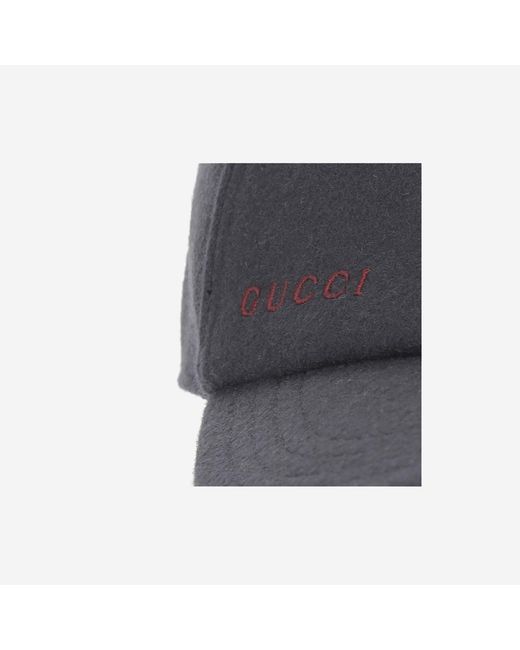 Gucci Gray Wool Baseball Cap Hat for men