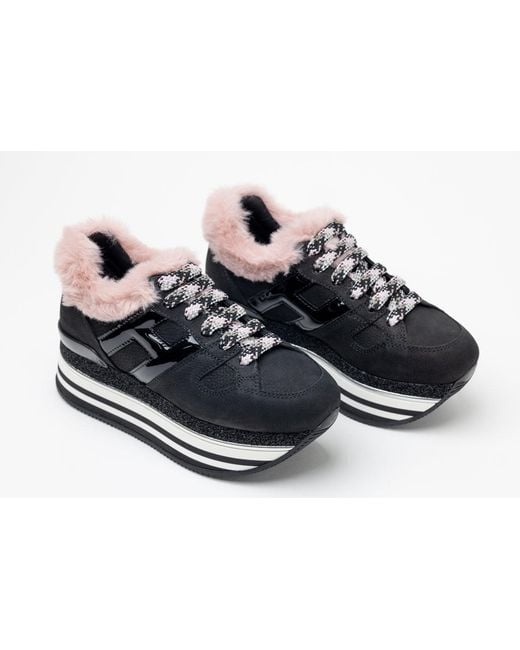Hogan Black Maxi H222 Platform Sneakers