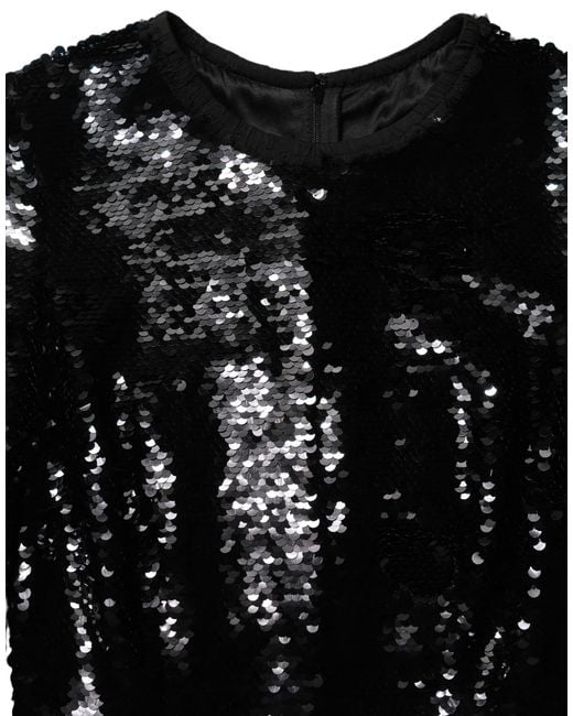 Dolce & Gabbana Black Bodycon Mermaid Sequinned Gown Dress Polyester