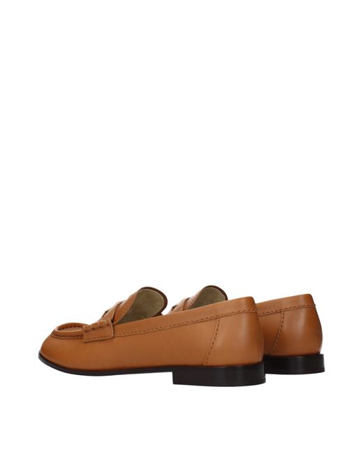 Miu Miu Brown Loafers Leather/Cognac