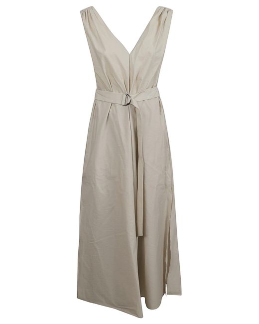 Brunello Cucinelli Gray Techno Cotton Popeline Dress