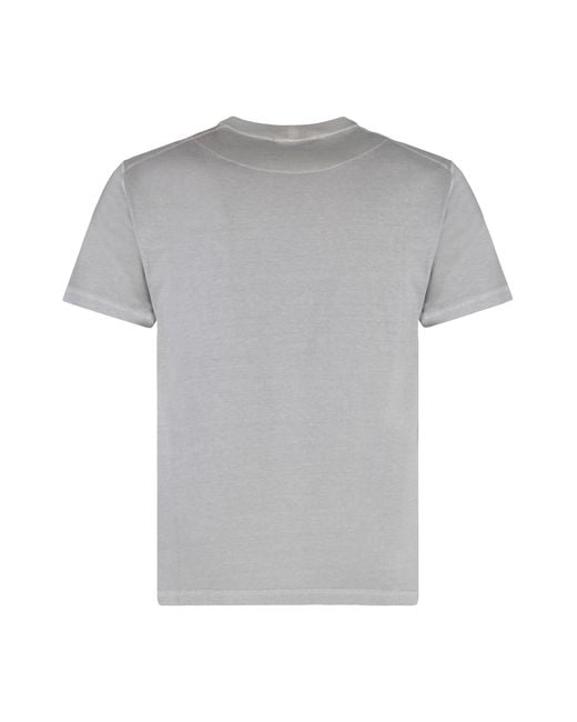 Stone Island Gray Logo Cotton T-Shirt T-Shirts for men