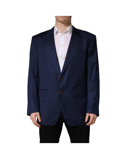 Dolce & Gabbana Blue Single Breasted 2 Button Suit Jacket for men
