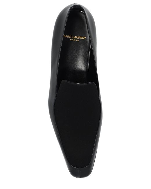 Saint Laurent Black Gabriel Patent Leather And Satin Loafers for men