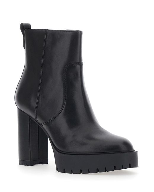 Pinko Black Ankle Boots Clara 01 Calfskin Cow Leather